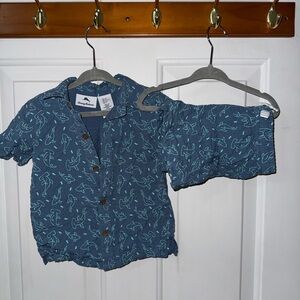 Tommy Bahama Aqua Dolphin Print Shirt and Short set